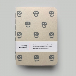 cuaderno de tapa blanda (cosido visto) "calaveras" / beige / 10 x 14 cm :: imagen 7