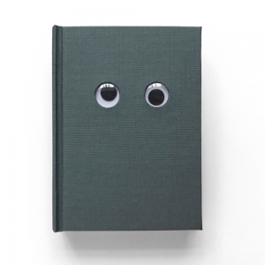 cuaderno de tapa dura "ojos móviles" hojas en blanco / gris oscuro / 11 x 15 cm :: imagen 1