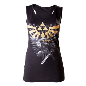 camiseta de tirantes para chica - the legend of zelda "gold logo" / Talla S :: imagen 1