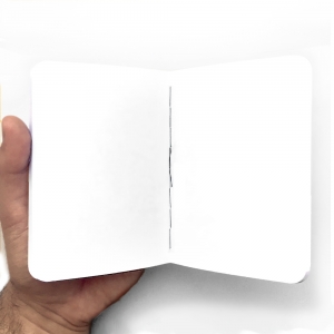 cuaderno de tapa blanda (cosido visto) "press start" hojas en blanco / amarillo limón / 10 x 14 cm :: imagen 3