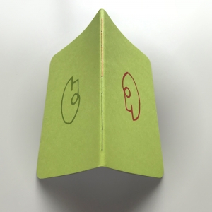 cuaderno de tapa blanda (cosido visto) "un 6 y un 4 la cara de tu retrato" hojas en blanco / verde / 10 x 14 cm :: imagen 8