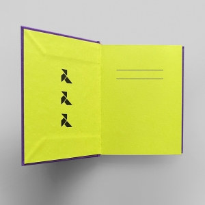 cuaderno de tapa dura "pajarita" hojas en blanco / morado / 11 x 15 cm :: imagen 3