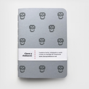 cuaderno de tapa blanda (cosido visto) "calaveras" / gris / 10 x 14 cm :: imagen 7