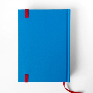 cuaderno de tapa dura "azul y rojo" hojas en blanco / 11 x 15 cm :: imagen 2