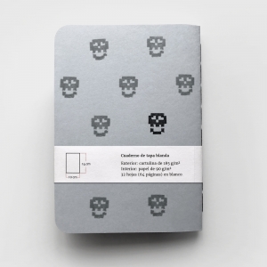 cuaderno de tapa blanda (cosido visto) "calaveras" / gris / 10 x 14 cm :: imagen 8