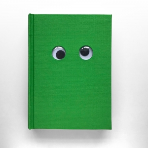 cuaderno de tapa dura "ojos móviles" hojas en blanco / verde / 11 x 15 cm :: imagen 1