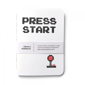 cuaderno de tapa blanda (cosido visto) "press start" hojas en blanco / blanco / 10 x 14 cm :: imagen 6