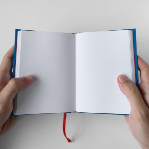 cuaderno de tapa dura "azul y rojo" hojas en blanco / 11 x 15 cm :: imagen 7