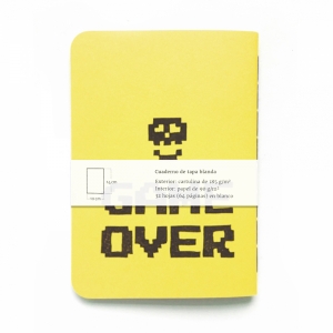 cuaderno de tapa blanda (cosido visto) "press start" hojas en blanco / amarillo limón / 10 x 14 cm :: imagen 7