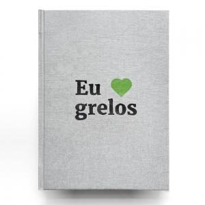 cuaderno de tapa dura "eu ♥ grelos" hojas en blanco / gris / 15 x 21 cm :: imagen 1